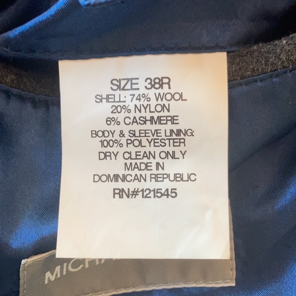 MICHAEL KORS WOOL & CASHMERE GRAY MID-LENGTH Grey COAT SIZE 38R, satin lined - Picture 7 of 7